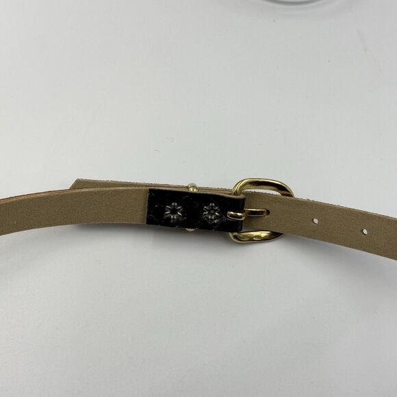 Women Gold Buckle Snakeskin Pattern Dress Belt Slim Wide Size 12 - Picture 6 of 15